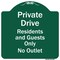 Signmission Private Drive Residents And Guests No Outlet Heavy-Gauge Aluminum Sign, 18" H, GW-1818-9929 A-DES-GW-1818-9929 - alternate 1